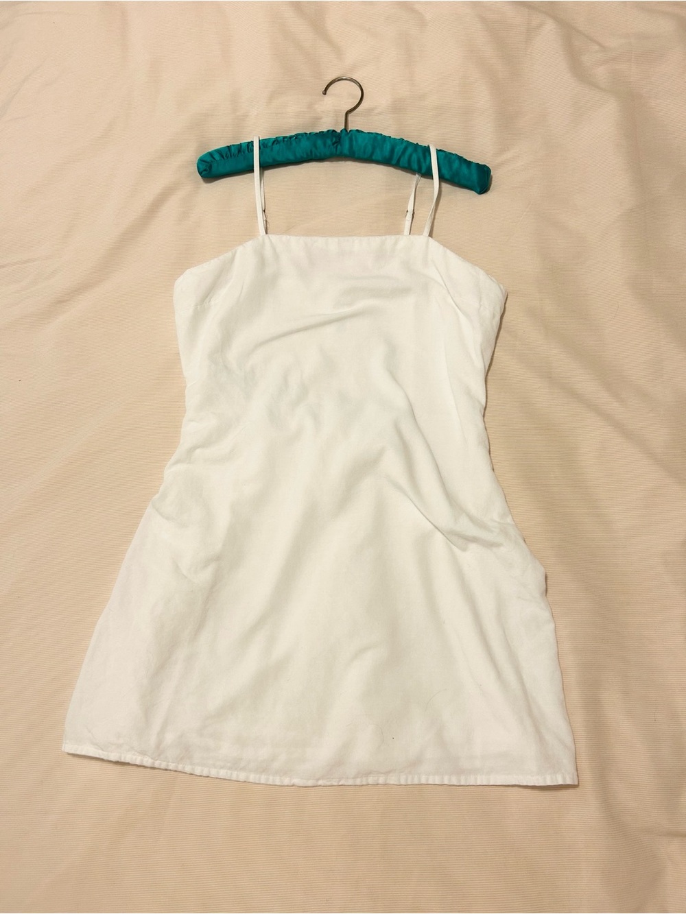 White Spaghetti Strap Mini Dress